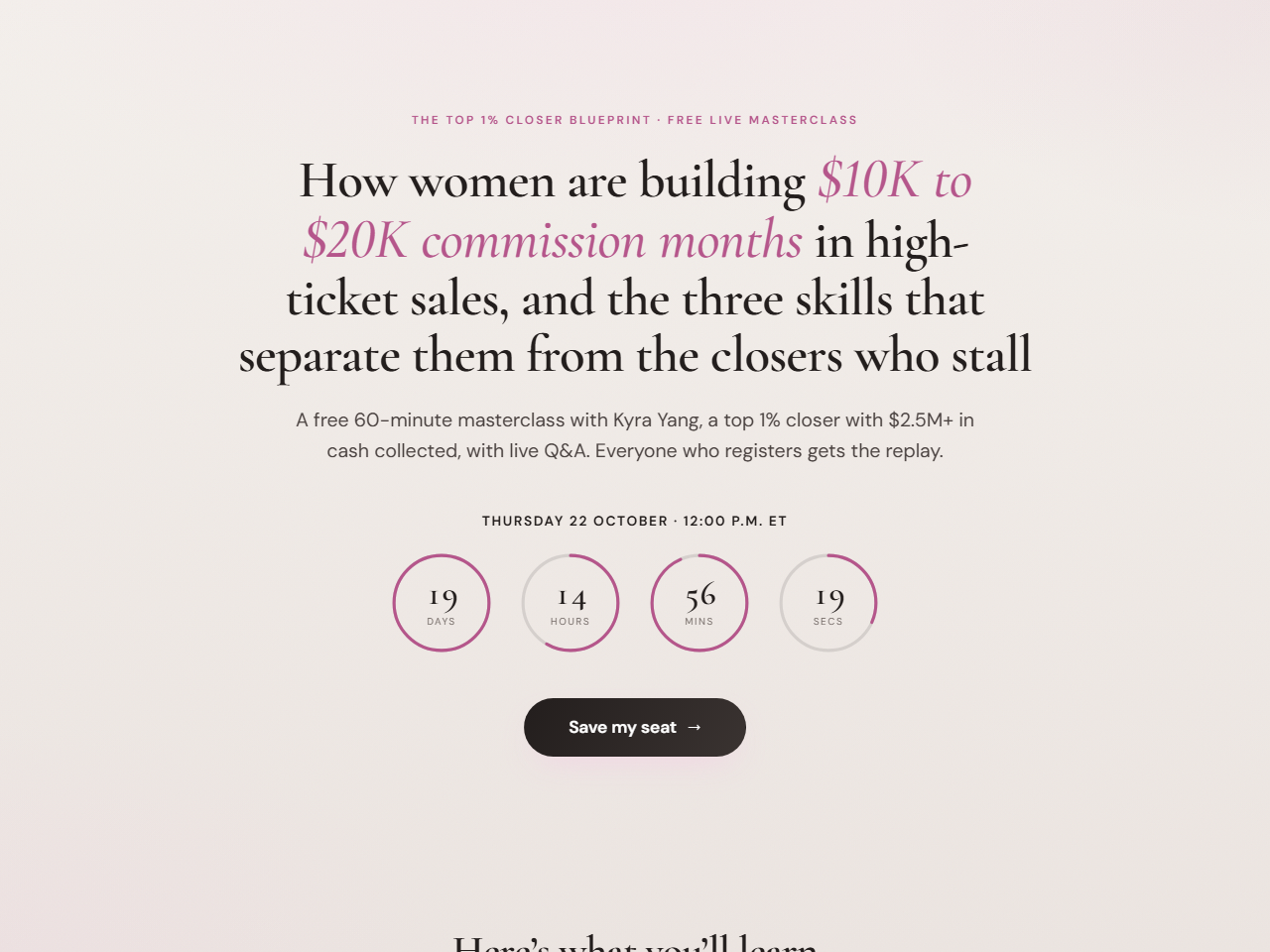 Registration page preview